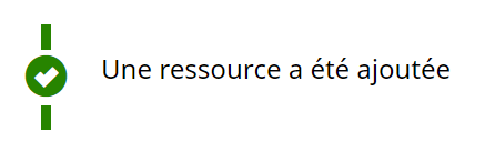 Capture d’écran du message Une ressource a été ajoutée.